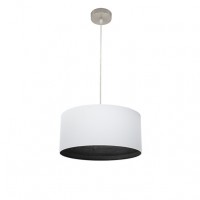 Distribuidor - Lâmpadas Diversas | Colgantes Moderno | COLGANTE TATIANA 1XE27 NIQUEL/BLANCO-MAD.NEGRA REGX40X40 CM Ref: 189194009